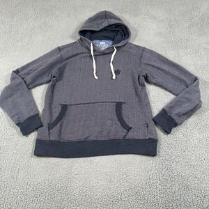 Rugby Hoodie Mens Small Gray‎ Herringbone Pullover Kangaroo Pocket Sweatshirt